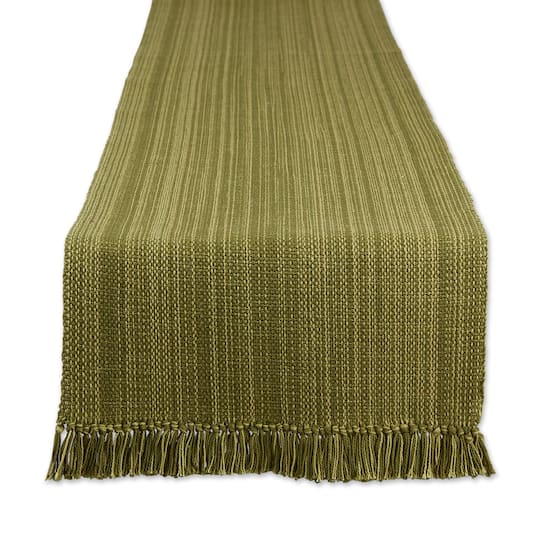 DII® 72" Variegated Fringe Table Runner in Olive Green | 13" x 72" | Michaels®